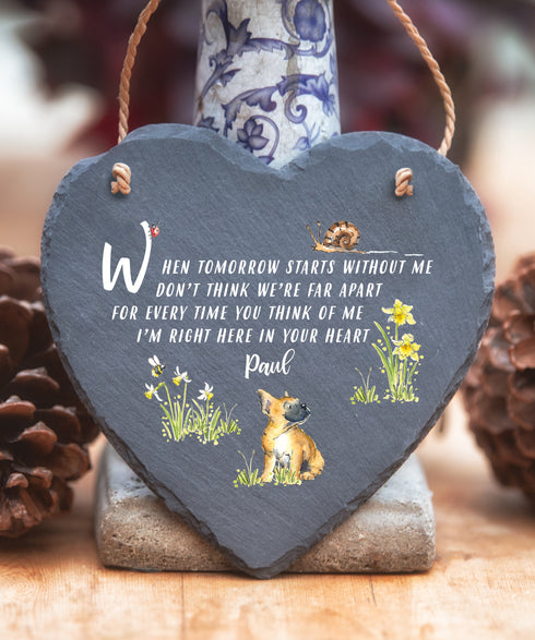 French Bulldog - Personalised When Tomorrow Starts - Slate Heart